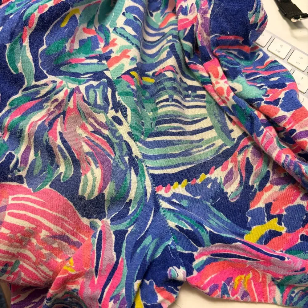 Lilly Pulitzer Girls Jumpsuit L 8-10 Tropical Print Smocked Strap Beach Vacation